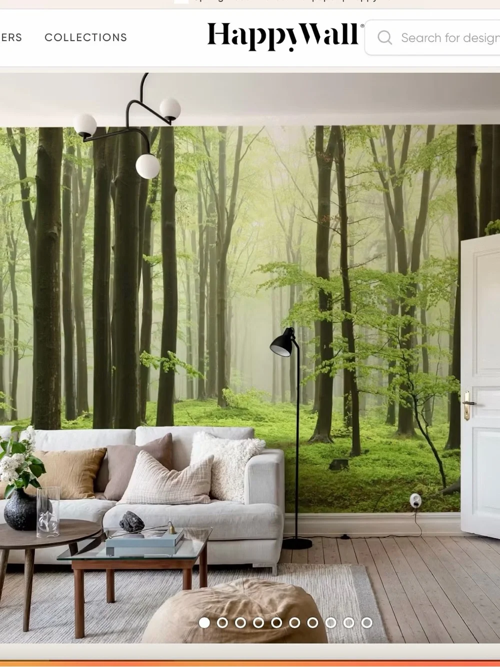 HappyWall Spring Beech Forest Wall Mural - Tranquil Woodland Decor
